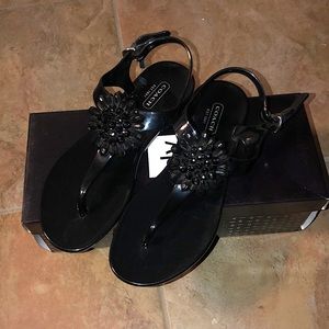 Coach Black Rubber Sandal